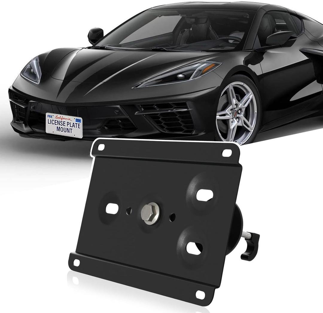 No Drill Front License Frame Compatible with 2005-2013 Chevrolet Corvette C6 Anti-Theft License Plate Grille Mount Holder Car Tag Covers Rust-Proof, Rattle-Proof Car Accessories