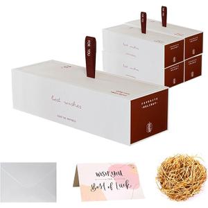 Gift Box 12.6x4.33x4.38 in Gift Boxes with Magnetic Lids for Valentine's Day Gifts Box Contains Card, Ribbon, Shredded Paper Filler Birthday Gift Packging,Large Bridesmaid Groomsman Proposal Box ,White,1 Count (Pack of 5)