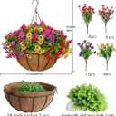 Mecai 36 Pcs Artificial Flowers with Hanging Baskets 14 Inch Set of 2