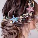 Yean Starfish Hair Vine Seashell Headband Beach Mermaid Hair Accessories for Women