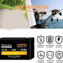 12V 15Ah Deep Cycle LiFePO4 Battery, 3000+ Cycles, Maintenance-Free Battery for Fish Finder, Scooter, Security System, Solar System, UPS etc Rechargeable Lithium Iron Phosphate