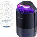 Katchy Indoor Insect Trap - Catcher & Killer for Mosquitos, Gnats, Moths, Fruit Flies - Non-Zapper Traps for Inside Your Home - Catch Insects Indoors with Suction, Bug Light & Sticky Glue (Black)