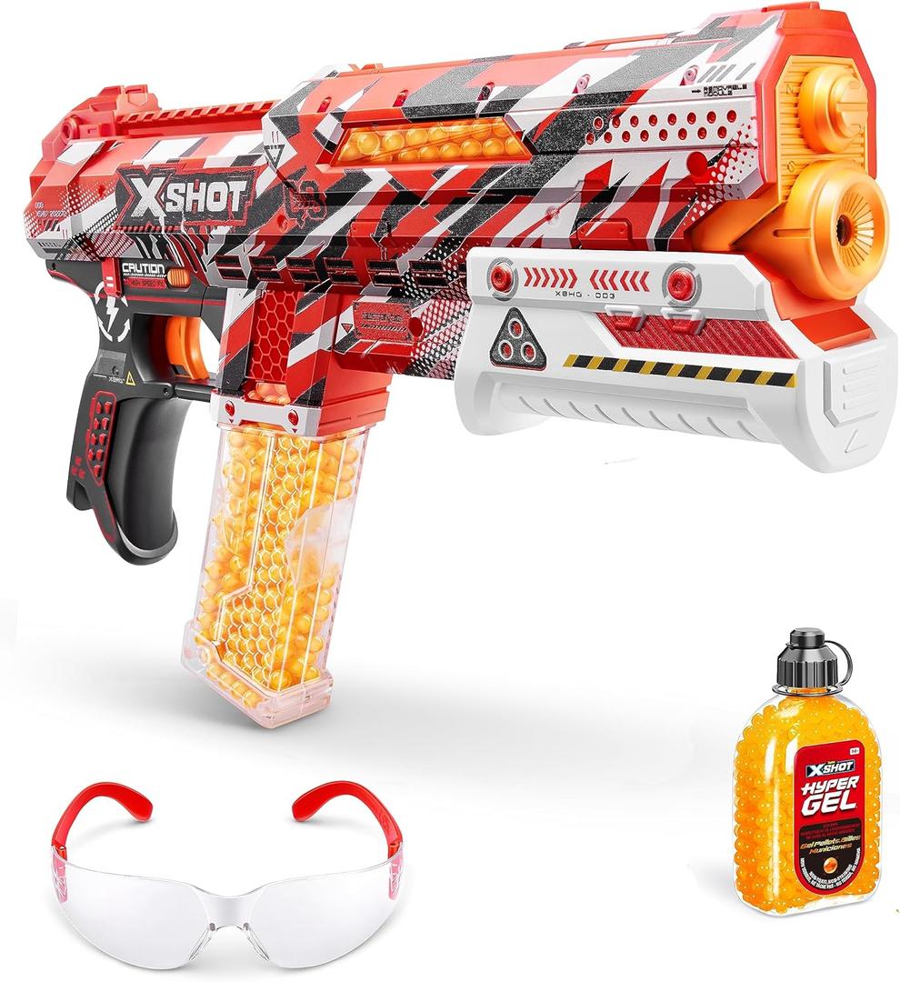 XSHOT Hyper Gel Clutch Blaster, Manual Prime Gel Blaster & 5,000 Hyper Gel Pellets, 100 Capacity Hopper & 400 Capacity Mag, Eyewear, Ages 14 & Up by ZURU