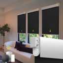 Motorized Blackout Blinds - Automatic Cordless Roller Shades with Remote Control (Black, 48 x 72)