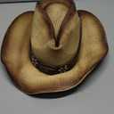 Western Straw Cowboy and Cowgirl Hats with Decorative Bands - Unisex Wide Brim Raffia Style Sun Hat, Size: One Size-Medium