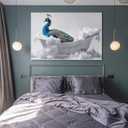 PailailaiNest Funny Animal in Bathtub Peacock Wall Art Bird Peacock Painting Poster Picture Wall Decor for Bedroom Office Living Room Home Decor for Women Unframed 12x18inch(30x45cm)