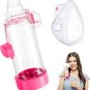 Soft Silicone Inhaler Spacers for Adults and Kids - Fun and Colorful Nessi OTC Spacer (Adult-Pink)