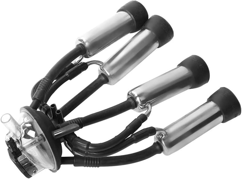 Milking Cluster, 240CC Stainless Steel Rubber Thick Cow Milking Cluster with A Hook, Tough Strong Structure Cow Milk Collector, Smooth Milk Cup Set for Vacuum Pump Milking Machine