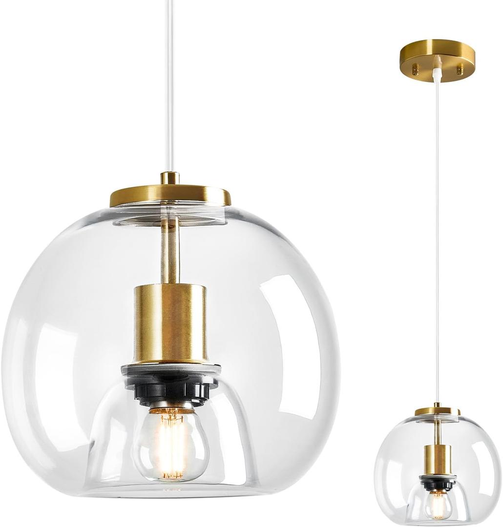 Clear Glass Pendant Light Kitchen Island, 7.87", 1 Pack, 7.87 in - 1-Pack