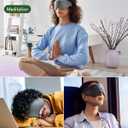 Sivio Weighted Eye Mask for Sleeping, Cooling & Cozy Reversible Blackout Sleep Mask for Women & Men, Microwave Freezable Heavy Blindfold for Migraine, Travel, Meditation, Mothers Day Gift 0.55lb, Grey