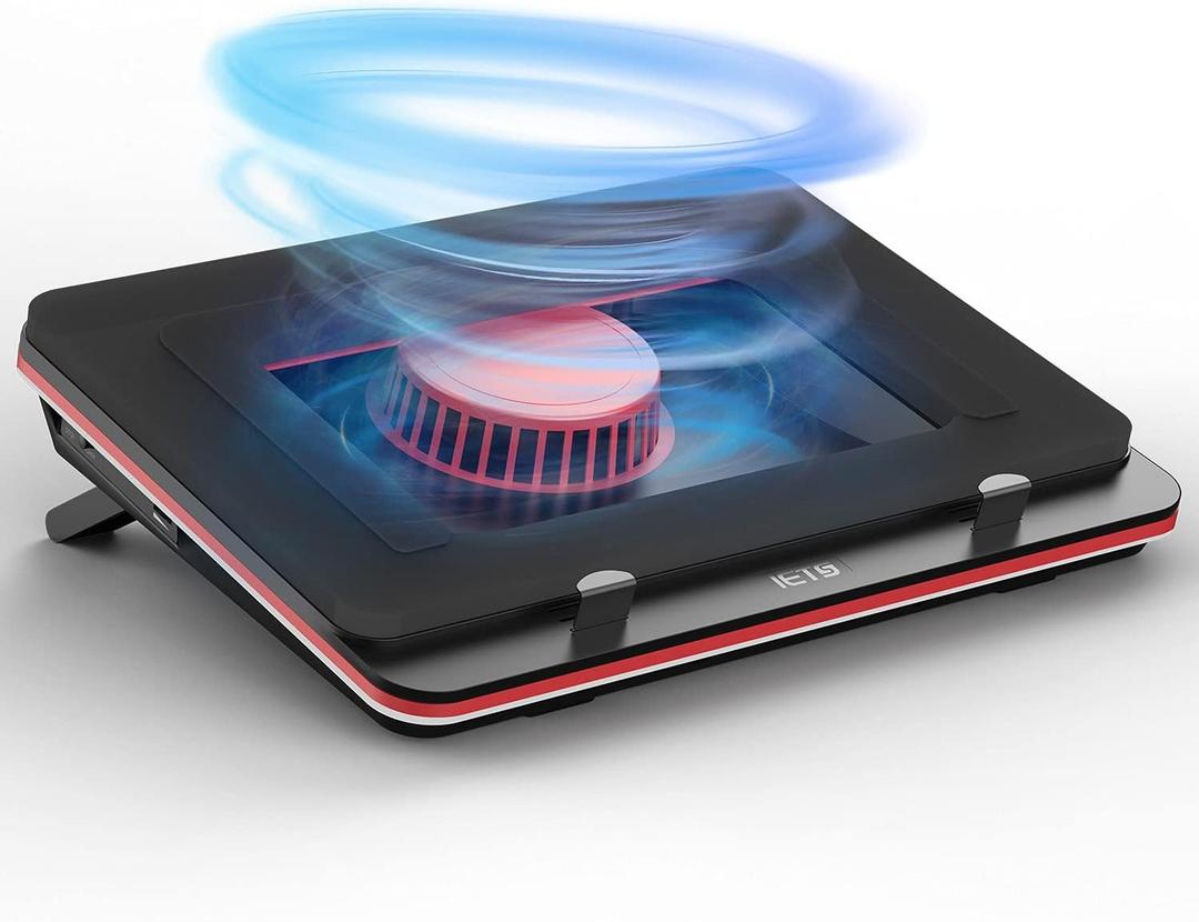 GT500 Powerful Turbo-Fan (5000 RPM) Laptop Cooling Pad with Infinitely Variable Speed,Seal Foam for Rapid Cooling Gaming Laptop,13-17.3inch Laptop Cooler with 3-Port USB Hub (V1(Hub))