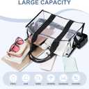 BAGAIL Stadium Approved Clear Tote Bag with Inner Pocket, Transparent Travel Bag for Sports Event, Concert, Work