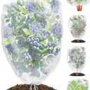wohohoho 5 Packs Blueberry Bushes Netting Cover with Drawstring, 3.3Ft x 2.6Ft Garden Tree Netting Pest Barrier Tomato Protective Covers Prevent Fruits Plants from Squirrel Bird Insect Deer Animals (5 Packs 3.3ft x 2.6ft)