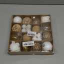 30Pcs Christmas Balls Ornaments Set, Assorted Shatterproof Christmas Ornaments, Colorful Xmas Tree Decoration with Hanging Loop for Wreath Holiday Home Decor, Champagne/Brown, Gold & White