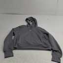 Nike Cropped Oversized Gym Workout Hoodie Cotton Sweatshirt Jumper Womens M Dark Grey