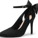 DREAM PAIRS Women's High Heels Stiletto Strappy Pointed Toe Bow Heel Pumps Sexy D'Orsay Party Wedding Dress Shoes (9)