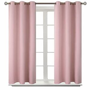 BGment Room Darkening Curtains 45 Inches Long - Grommet Thermal Insulated Drapes Window Treatment Curtains for Bedroom, 2 Panels, 38 x 45 Inch, Baby Pink