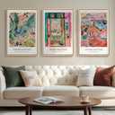 Framed Matisse Wall Art, 3 Piece Large Canvas Abstract Art Prints for Living Room, Henri Matisse Famous Landscape Painting Picture - Total Size 30x60