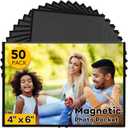 YixangDD 50 Pack Magnetic Picture Frame, 4 x 6 Inches Fridge Magnetic Photo Frames, Magnetic Photo Frames for Refrigerator, Home, School, Office (Black)