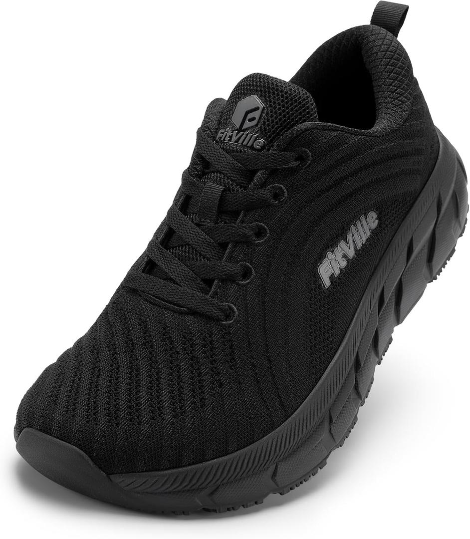FitVille Wide Toe Box Shoes Women Comfortable Non Slip Wide Walking Shoes Women Swollen Feet Lightweight, 8 Wide