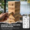 Outdoor Games Giant Wooden Tower Stacking Game - 54 Premium Pine Blocks Stack up to 4.5 FT with Custom Rules Board & Heavy Duty Carry Bag - Outdoor Lawn Games for Backyard Parties, Camping, Tailgating