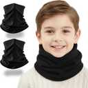 Kids Winter Neck Gaiter Fleece Neck Warmer, Windproof Cold Weather Face Scarf for Skiing School Outdoor (Ages 3–12)