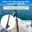 MKA-44 Telescoping Extension Handle Compatible with Minn Kota Transom-Mount Trolling Motors, 24" to 40" Adjustable Steering Handle for Most Hand-Steer Outboard Motors, Tool-Free Quick Install