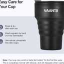 Travel Reusable Silicone Collapsible,13 oz/375 ml,Collapsible Travel Mug,Collapsible Cup for Hot and Cold Drinks (Black)