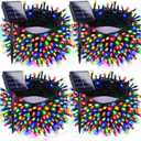 4pk Multi-Colored Solar Christmas Lights Outdoor Waterproof, 400 LED 132 FT Solar Powered LED String Lights Green Wire with 8 Modes, Solar Fairy Lights for Xmas Tree Party Wedding Garden Decorations