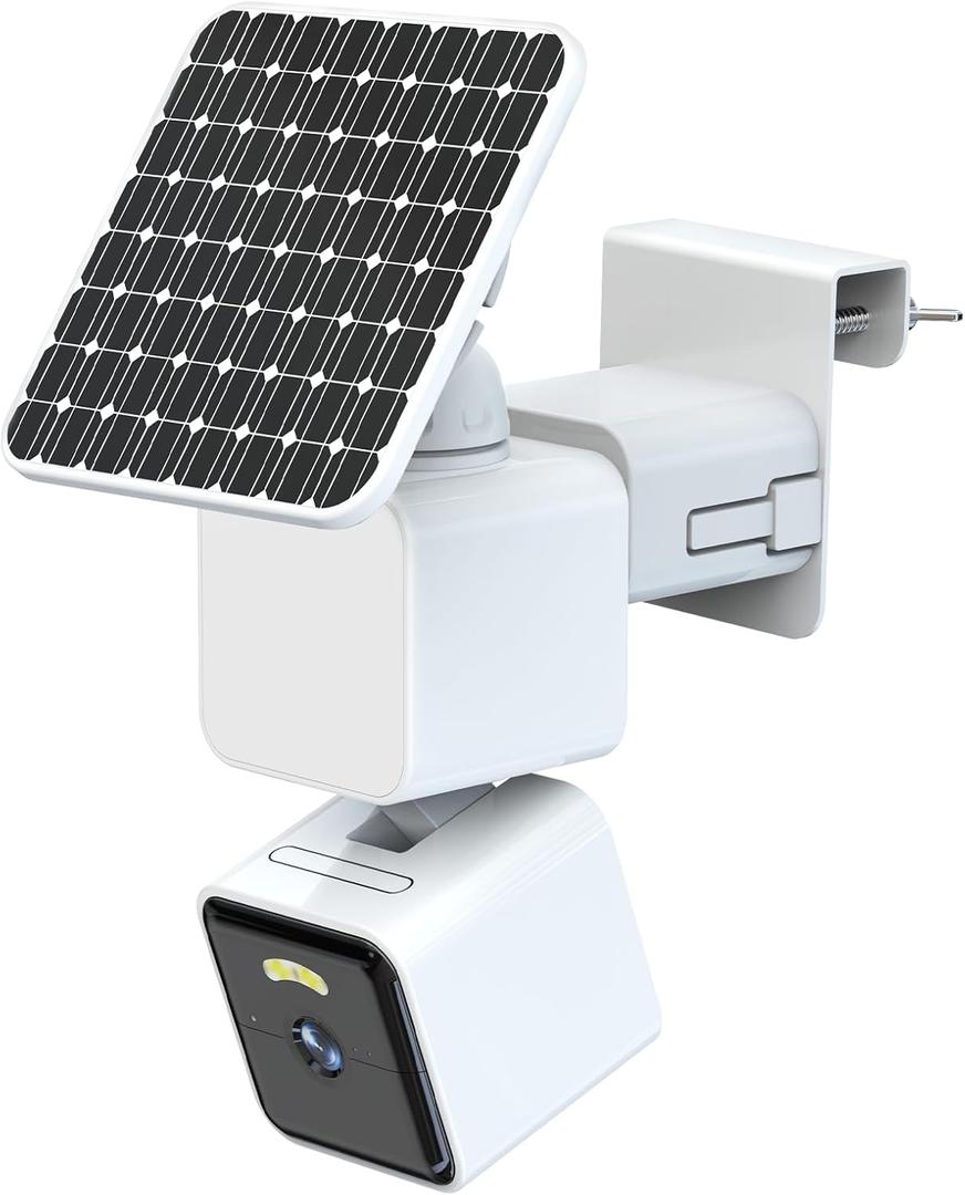 Gutter Mount Compatible with WYZE Solar Cam Pan, No-Drilling Metal Security Camera Bracket Mounting for Outdoor Use - White