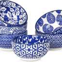 Selamica Ceramic 4 OZ Dipping Bowls Set, 3.5 Inch Mini Bowls for Dipping, Side Dishes, Microwave Dishwasher Safe, Set of 6, Vintage Blue
