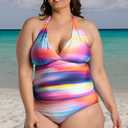 La Blanca Women's V-Neck Halter Tankini Swimsuit Top (12)