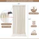 30x10ft Wrinkle Free Ivory Backdrop Curtain for Parties Soft Fabric Drapes Wedding Ivory Curtain Backdrop for Birthday Party Decorations Background for Photography 5x10ft,6 Panels