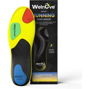 Welnove Running Insoles - Performance Arch Support Inserts for Men & Women, Help Reduce Fatigue, Prevent Injuries & Relieve Heel Pain. Extra Shock Absorption (10-13 Men / 12-14 Women) (Yellow) Welnove Running Insoles - Performance Arch Support Inserts for Men & Women, Help Reduce Fatigue, Prevent Injuries & Relieve Heel Pain. Extra Shock Absorption (10-13 Men / 12-14 Women) (Yellow)