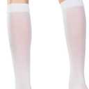 Truform Sheer Compression Stockings, 15-20 mmHg, Women's Knee High Length, Open Toe, 20 Denier, White, Medium