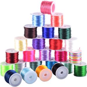 KONMAY 25 Colors 450 Yards 1.5mm Nylon Rattail Satin Silk Trim Cord Bracelet Making String for Chinese Knotting, Kumihimo, Beading, Macram, Jewelry Making, (Mixed)