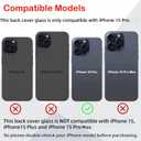 15 Pro Back Glass Replacement for iPhone 15 Pro Rear Back Cover Glass Waterproof and Camera Lens+Professional Repair Tool Kit (Blue Titanium)