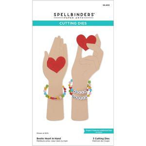 Spellbinders S5-653 Bestie Heart in Hand Etched Dies from The Beads of Friendship Collection