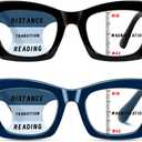 Hubeye Progressive Reading Glasses For Women Fashion Style Blue Light Blocking Computer Multifocus Square Reader