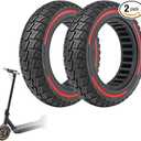 60/70-6.5 Solid Tire 10 Inch 10x2.5 for Segway Ninebot Max G30 G30P G30LP Gotrax G5 G6 Electric Scooters, Puncture-proof, Tubeless Rubber Tires Front or Rear Replacement, 2pc (Red)