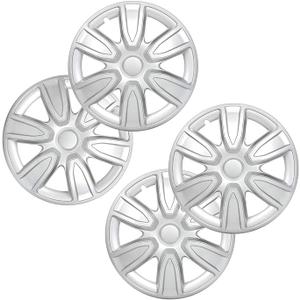 ECCPP 4PC Set 15 inch Silver Hubcap Wheel Cover OEM Replacement Full Lug Skin Durable - Modern & Stylish Auto Tire Replacement Exterior Cap - Snap On Hubcap - for 09-18 Toyota Camry Corolla