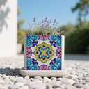 CHGCRAFT 36 Pcs 9 Style Mosaic Art Tile Stickers Mandala Patterns Peel and Stick Wall Tile Stickers Waterproof Self Adhesive Stick on Tiles Decals for Kitchen Bathroom Wall Art Decor, 44 Inch
