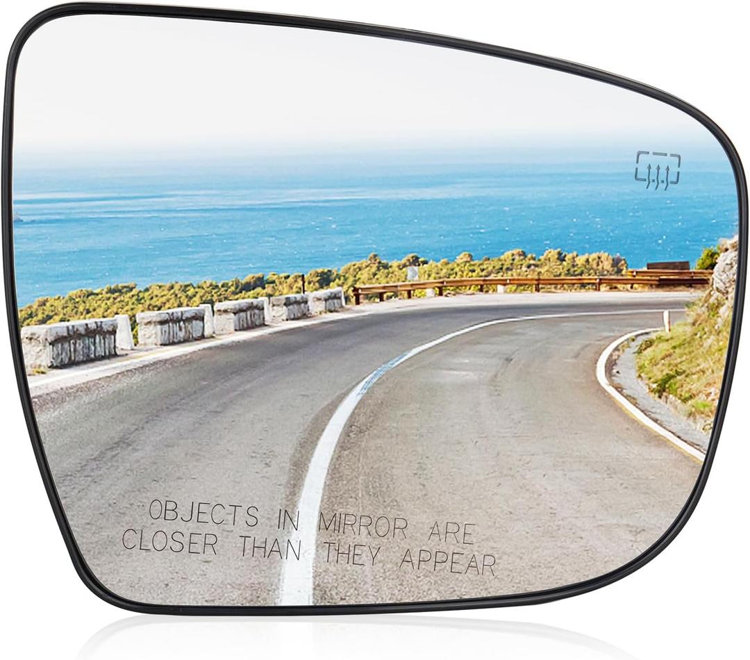 Passenger Right Side Heated Mirror Glass Fits for Nissan for Murano 15-2023, for Pathfinder 2017-19, for Rogue 2014-2019 Replacement for 963654BA1A, w/o Auto Dimming