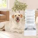 Dog Cat Water Dispenser: 8L White Upgraded Gravity Feeder with Stainless Steel Bowl - BPA-Free Large Capacity for Medium/Large Pets - Indoor & Outdoor Use