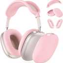 Silicone Case Cover for AirPods Max Headphones, Ear Pad Case Cover/Ear Cups Cover/Headband Cover for AirPods Max (USB-C/Lightning)(2024/2020),Accessories Silicone Protector for Apple AirPods Max, Pink