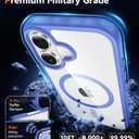 FNTCASE for iPhone 16 Case Clear: Magnetic Phone Cases Compatible with Magsafe Slim Anti Yellowing Military Grade Drop Protection Rugged Protective Transparent Cell Cover (B-Ultramarine Magnetic)