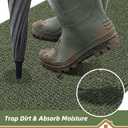 BEQHAUSE Dirt Trapper Door Mat 24" x 36", Non-Slip Washable Doormats Entrance Mat, Dirt Resistant and Absorbent Welcome Mat, Low Profile Floor Mats for Front Back Door and Entryway, Green