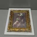 SIMON'S SHOP 5x7 Picture Frame Wall and Tabletop Photo Frames with Rose Flower and Buds Carvings, Vintage Home Decor (Gold)