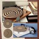 2 Pcs Cork Turntable Mat/3mm Thick for Better Sound Support on 11.8 Inches Vinyl LP Record Player Turntable Slipmat Psychedelic Geometric for Vinyl Record(Mix Pattern)