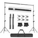 EMART 10x8.5FT Backdrop Stand, Photo Video Studio Adjustable&Lockable Heavy Duty Background Support System Kit with 6 Backdrop Clamps, 2 Sandbag and Carry Bag for Photography, Parties, Wedding, Video